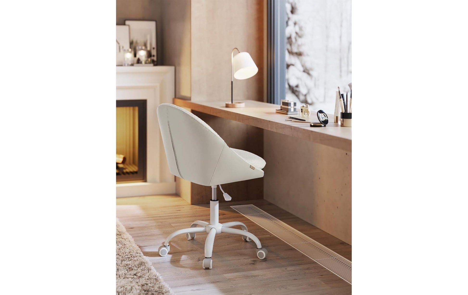 Songmics Konferenzstuhl Cappuccino – 56 × 60 × 83-93 cm, beige-creme
