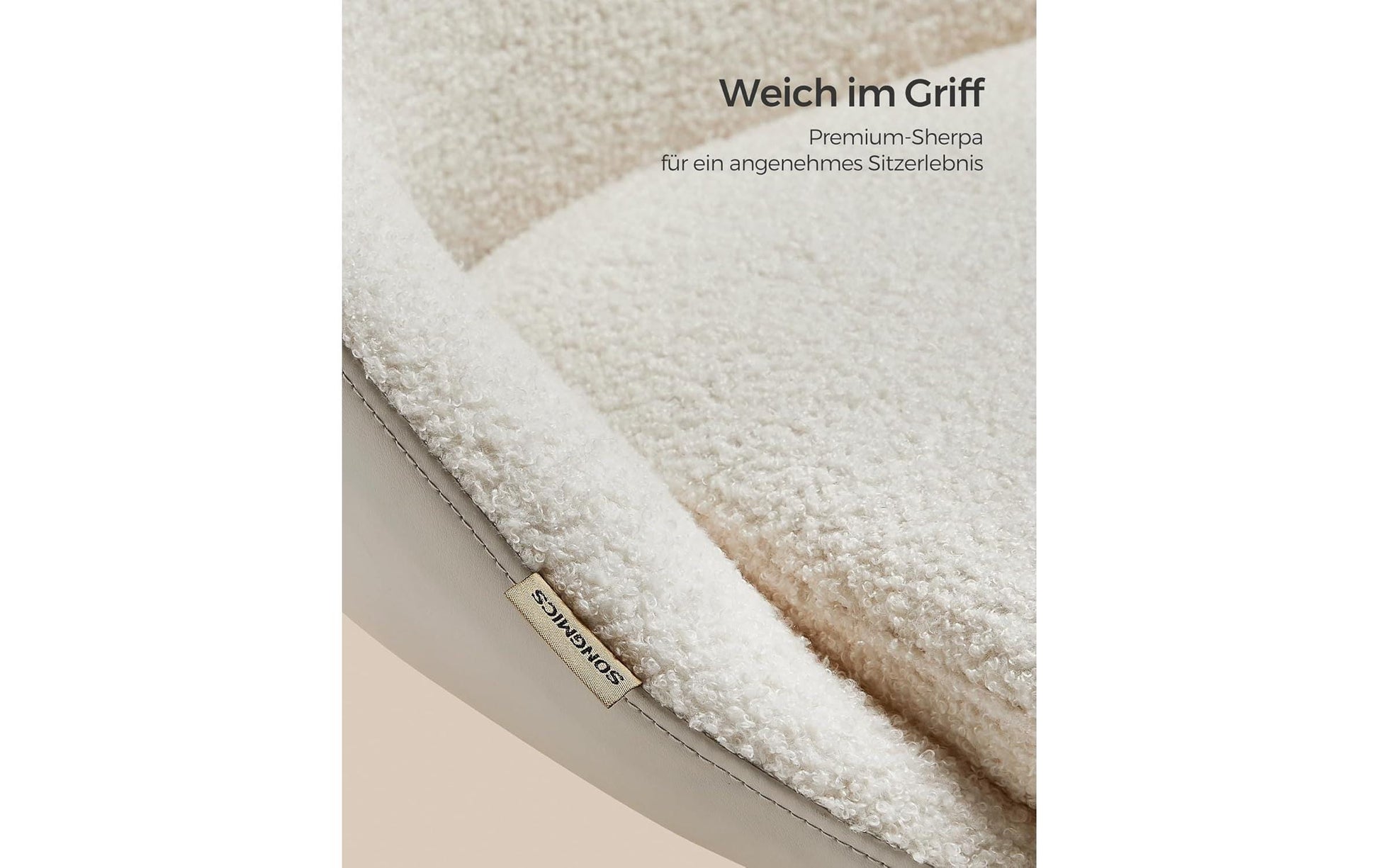 Songmics Konferenzstuhl Cappuccino – 56 × 60 × 83-93 cm, beige-creme