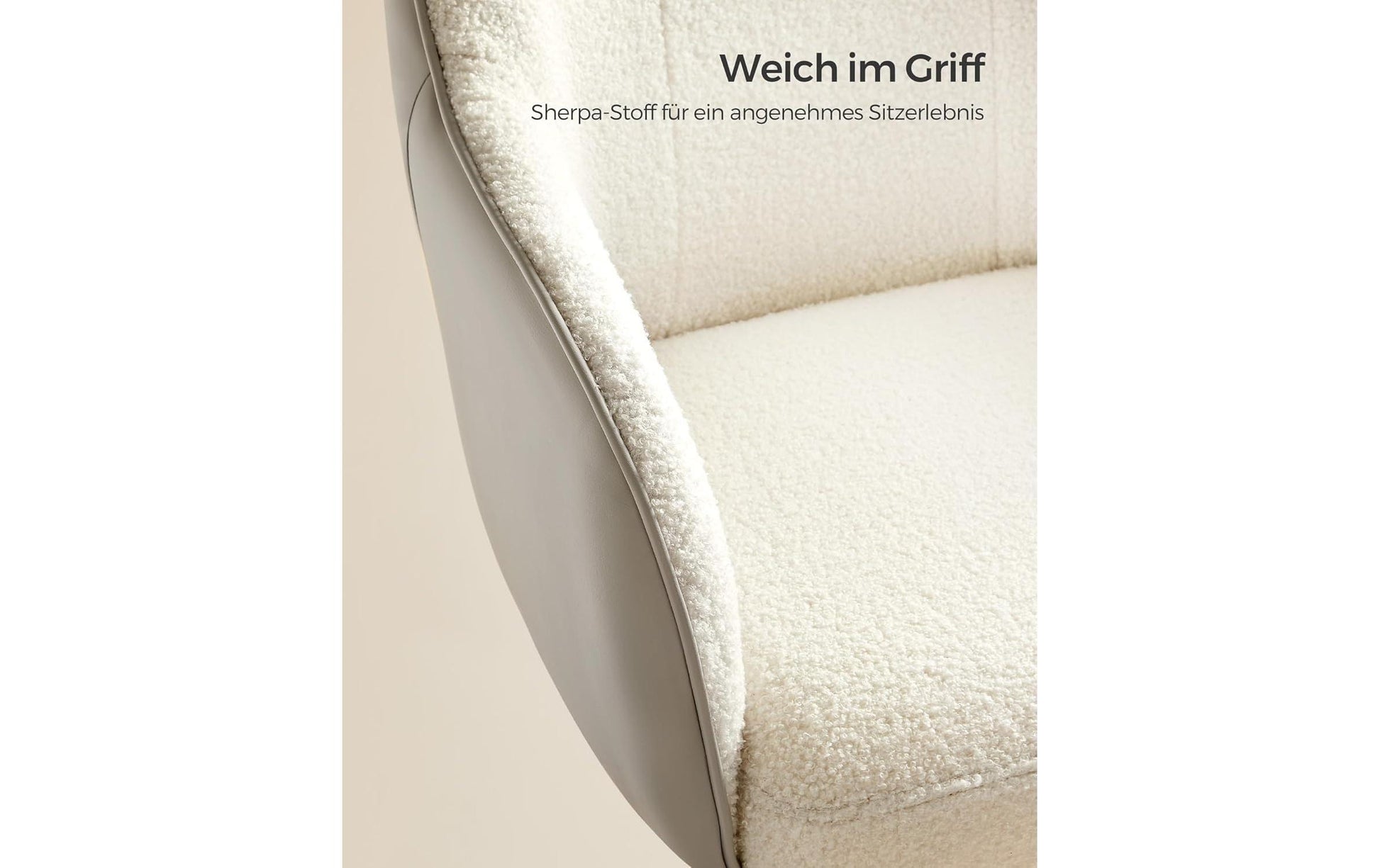 Songmics Bürostuhl Capuccino – 58 × 60,8 × 86–96 cm, beige/hellbeige
