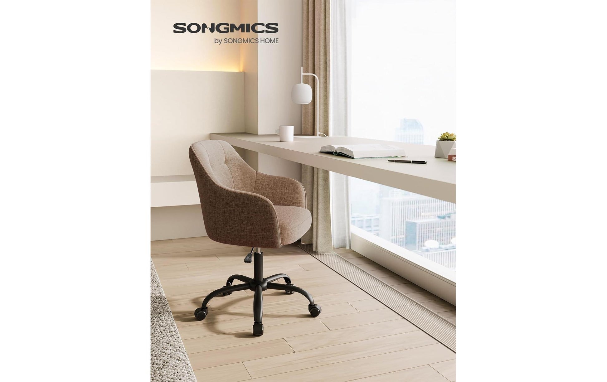 Songmics Bürostuhl – 61×58×86–96 cm, braun