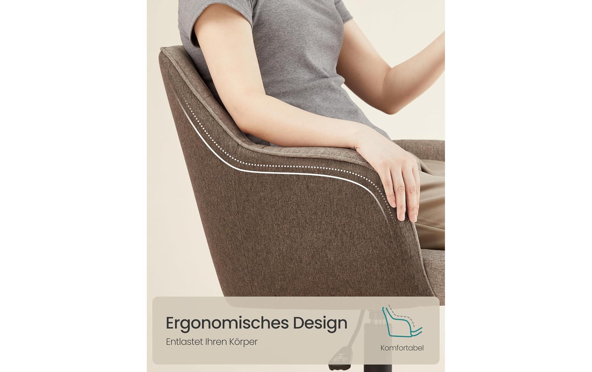Songmics Bürostuhl – 61×58×86–96 cm, braun