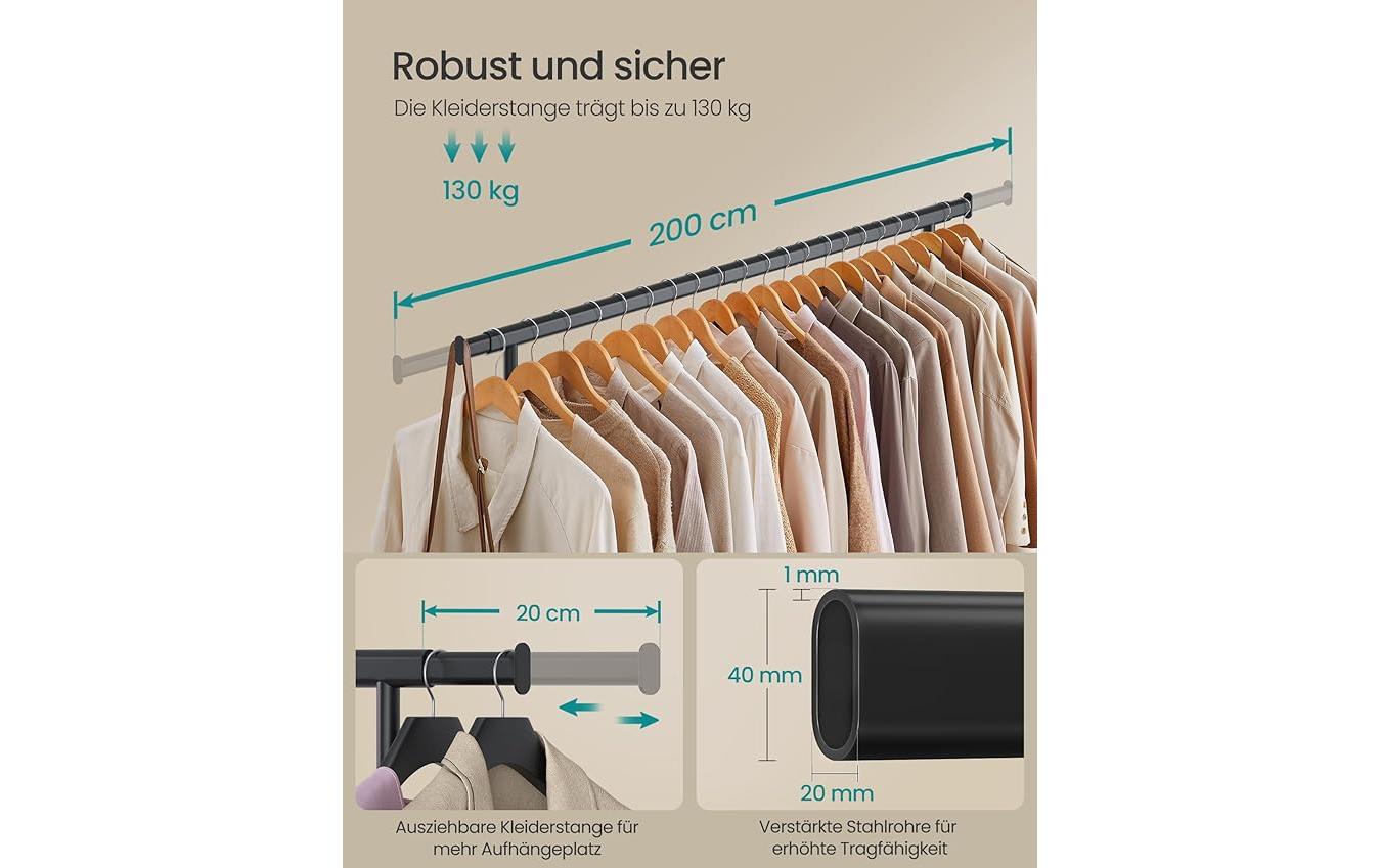 Songmics Garderobenständer – Stahl – Schwarz – 1'615 mm