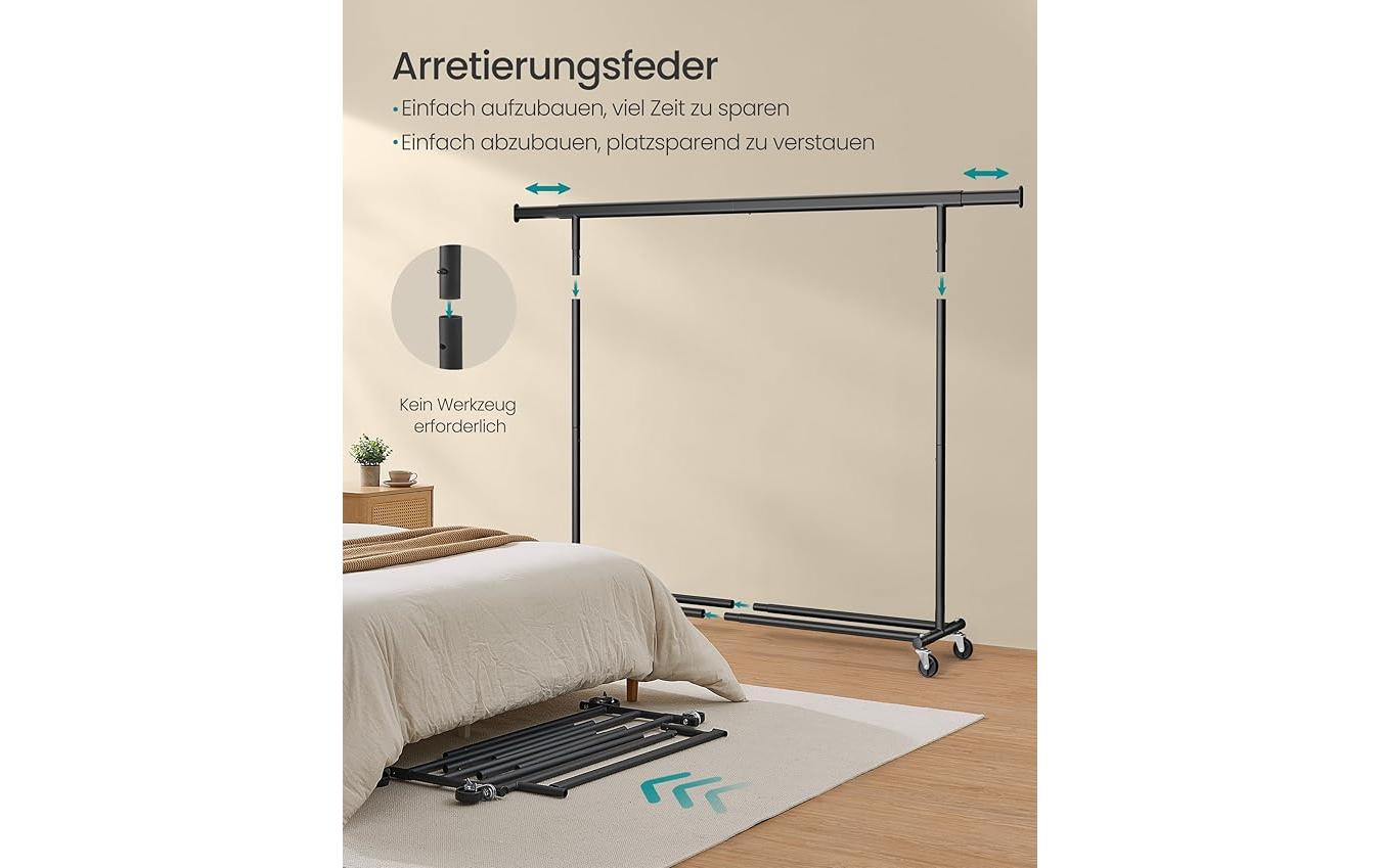 Songmics Garderobenständer – Stahl – Schwarz – 1'615 mm