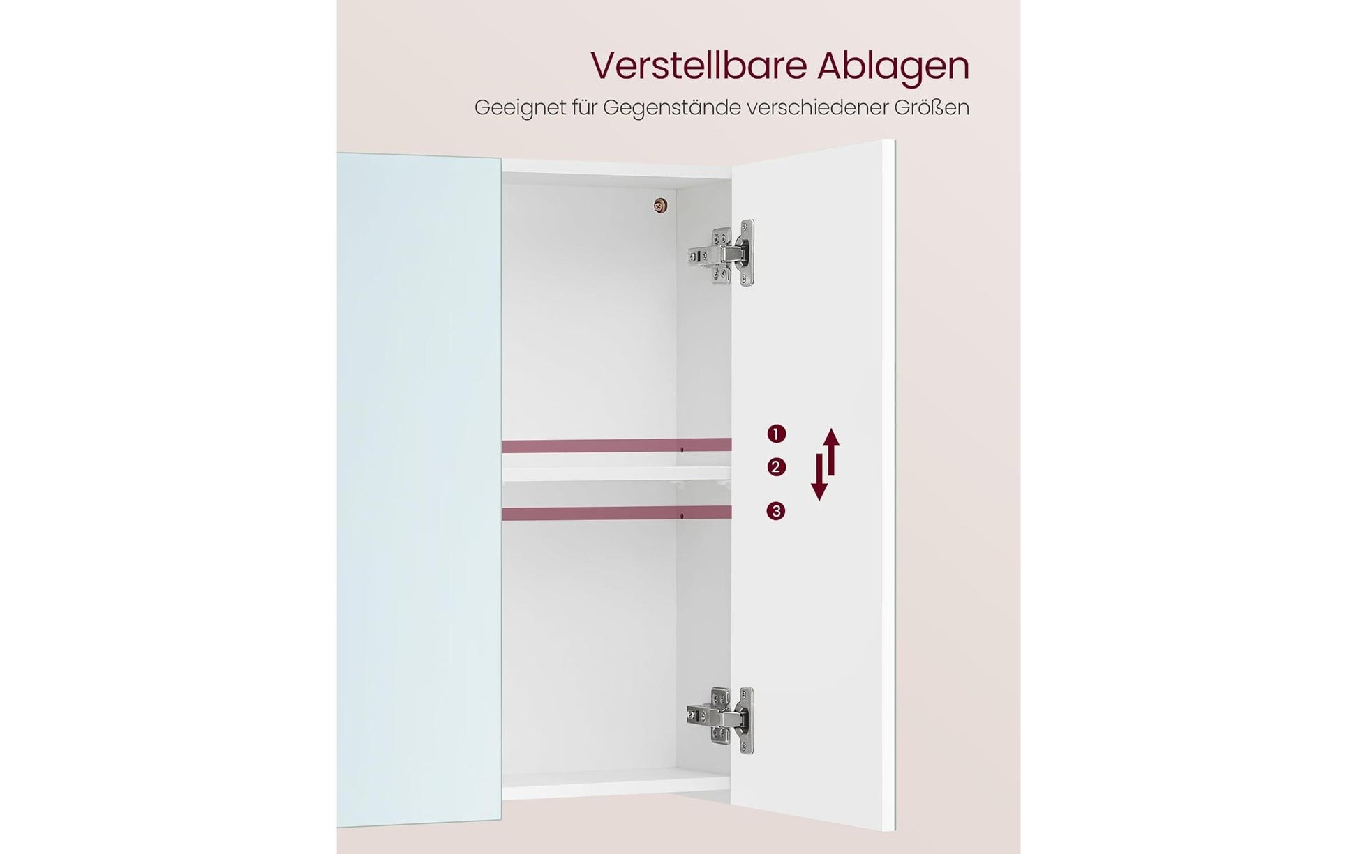 Vasagle Spiegelschrank – 90×15×60 cm, Spanholzplatte, Wandmontiert, Weiss