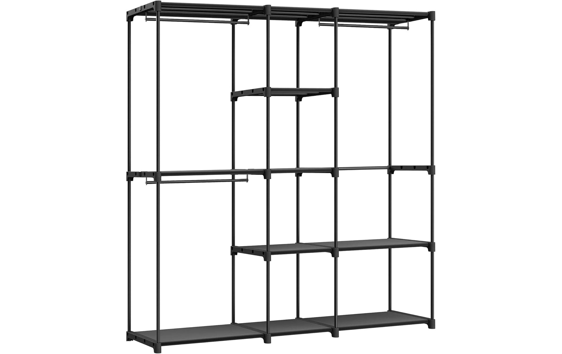 Songmics Garderobenständer – Stahl/Kunststoff, Schwarz, 182 × 43 × 182 cm