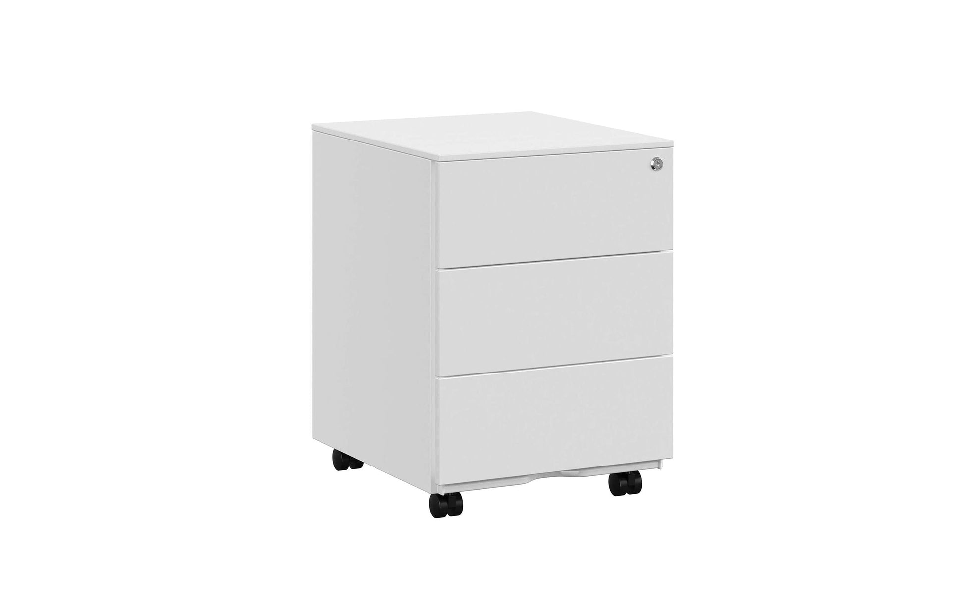 Songmics Rollcontainer – Stahl, weiss, abschliessbar, 45 × 39 × 55 cm