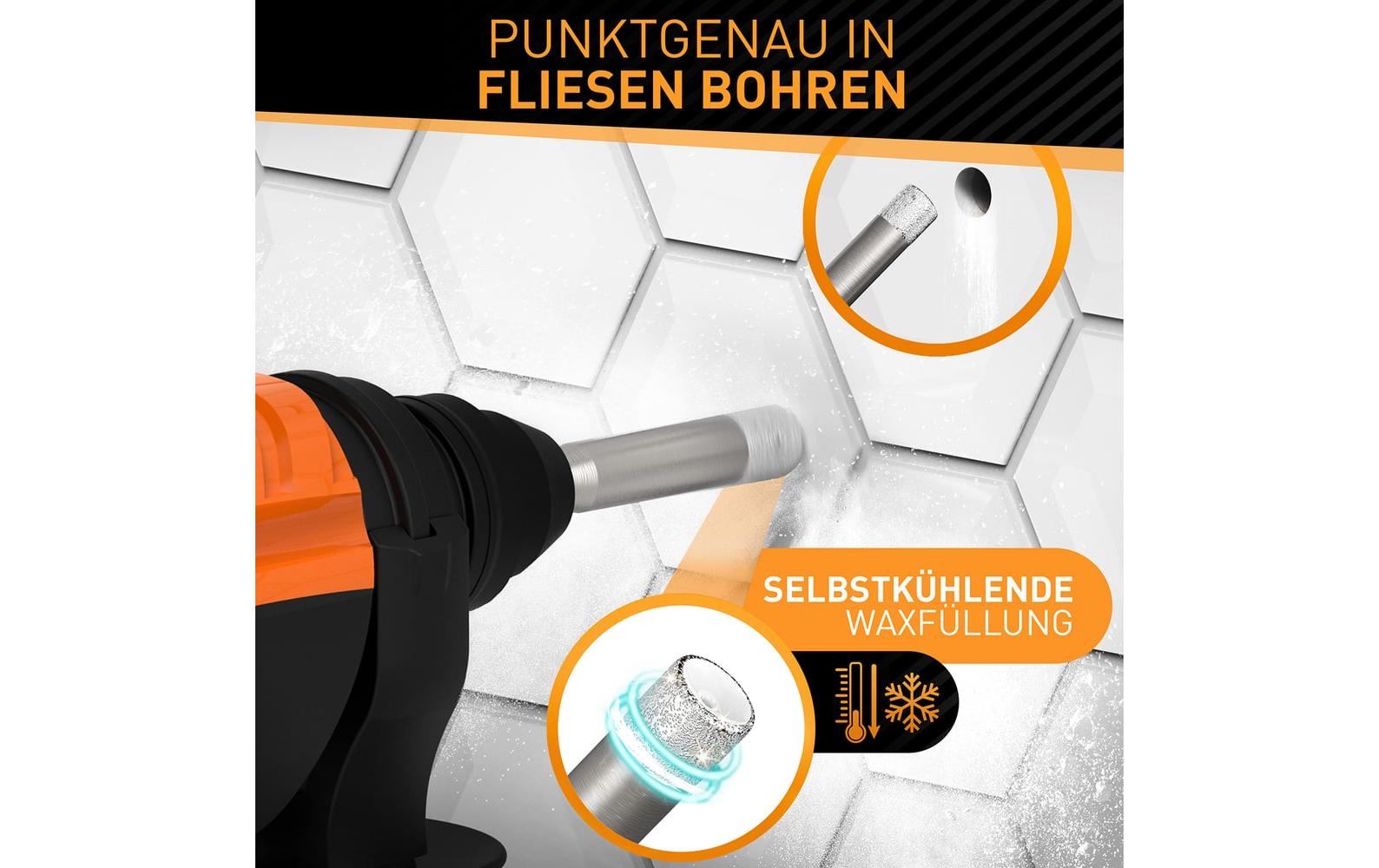 Hardtwerk Fliesenbohrer-Set 5-tlg. 6/8/10/12 mm Diamant 1/4" Sechskantschaft – für Fliesen