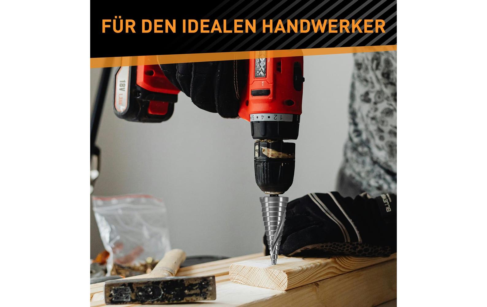 Hardtwerk Stufenbohrer 4–32 mm Stahl Aussenkantschaft – für Holz