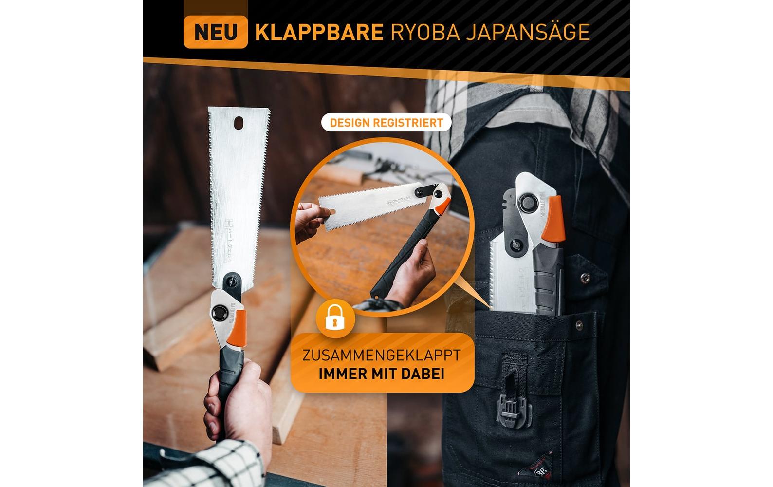 HARDTWERK Japansäge Ryoba 240 mm, klappbar