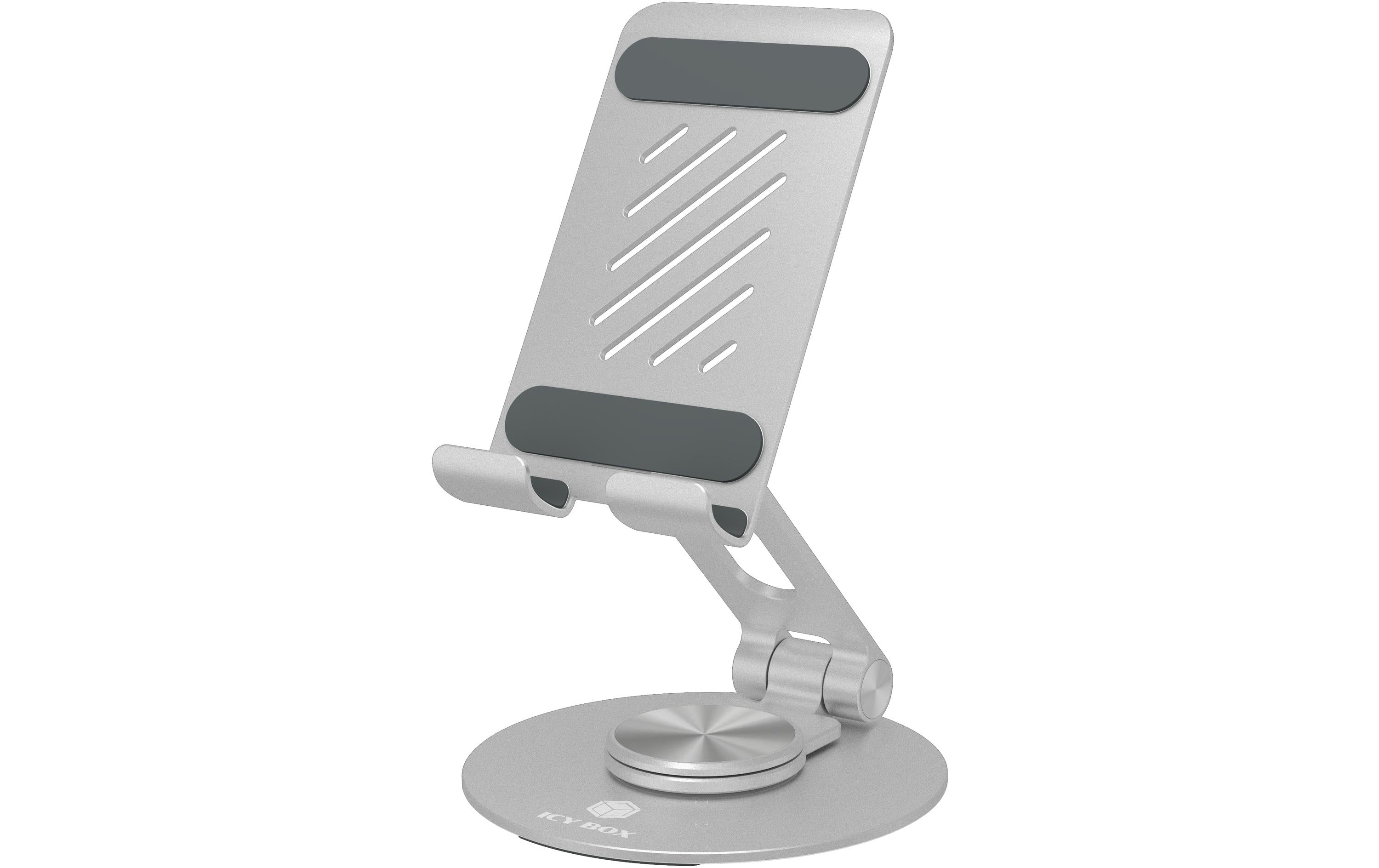 RaidSonic Tablet-Ständer – für Tablets bis 12,9", 360° drehbar – Grau