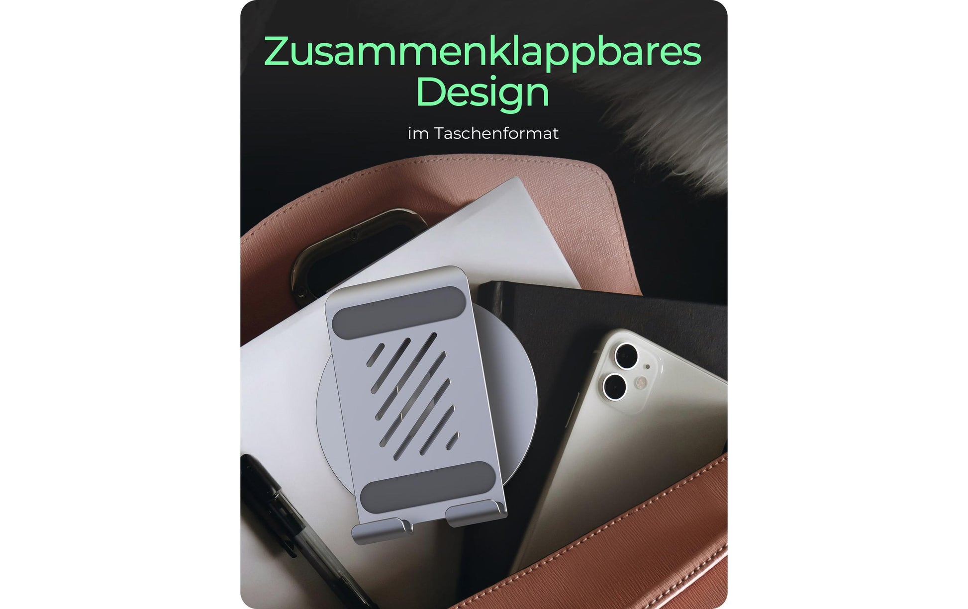 RaidSonic Tablet-Ständer – für Tablets bis 12,9", 360° drehbar – Grau