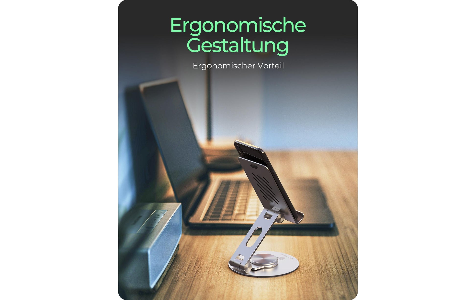 RaidSonic Tablet-Ständer – für Tablets bis 12,9", 360° drehbar – Grau