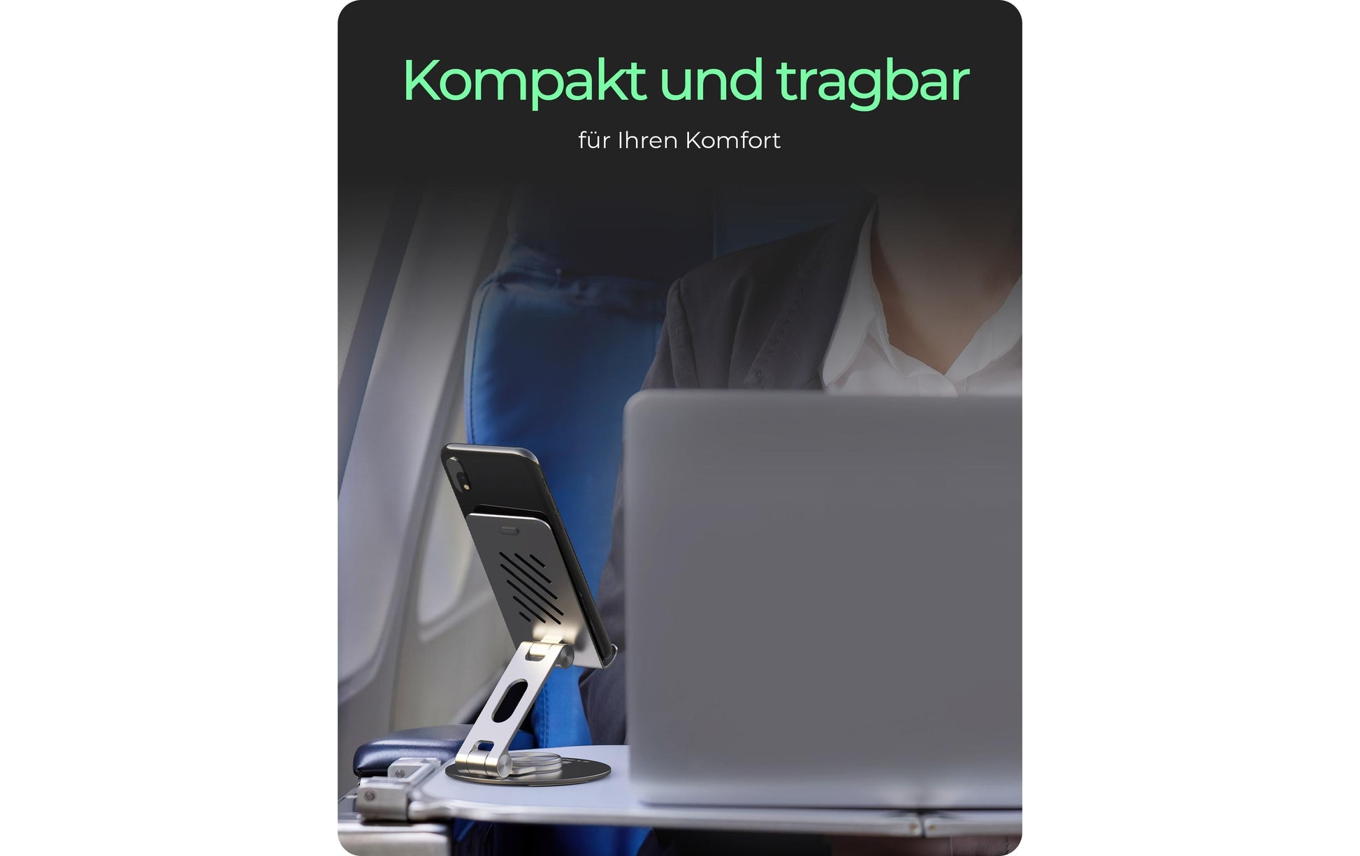 RaidSonic Tablet-Ständer – für Tablets bis 12,9", 360° drehbar – Grau