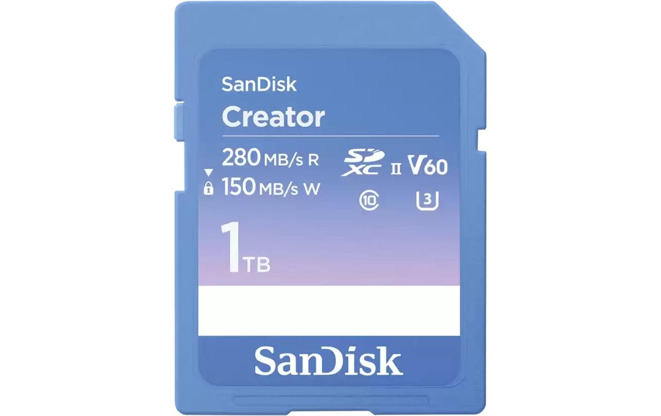 SanDisk Creator SDXC-Karte – V60 Video, 1 TB Kapazität