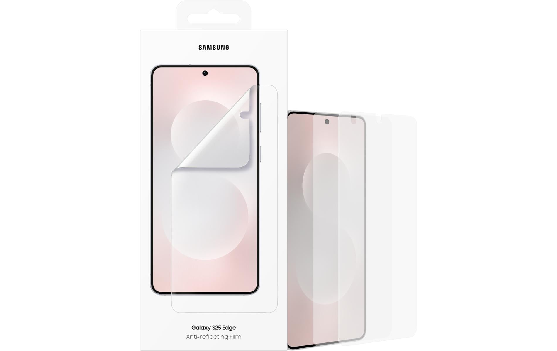 Samsung Displayschutz (Folie), Antireflex – für Galaxy S25 Edge – 2er-Pack – mit Applikator