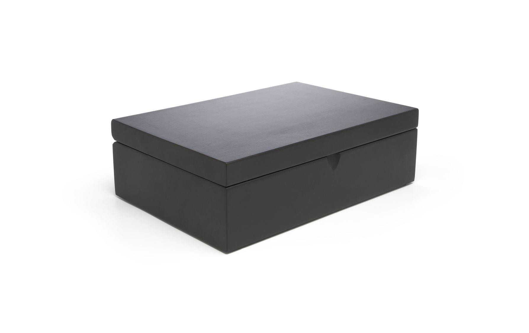 Bredemeijer Teebeutelbox Bambus/Stahl, 6 Fächer, 27 × 18,5 × 8,5 cm, Schwarz