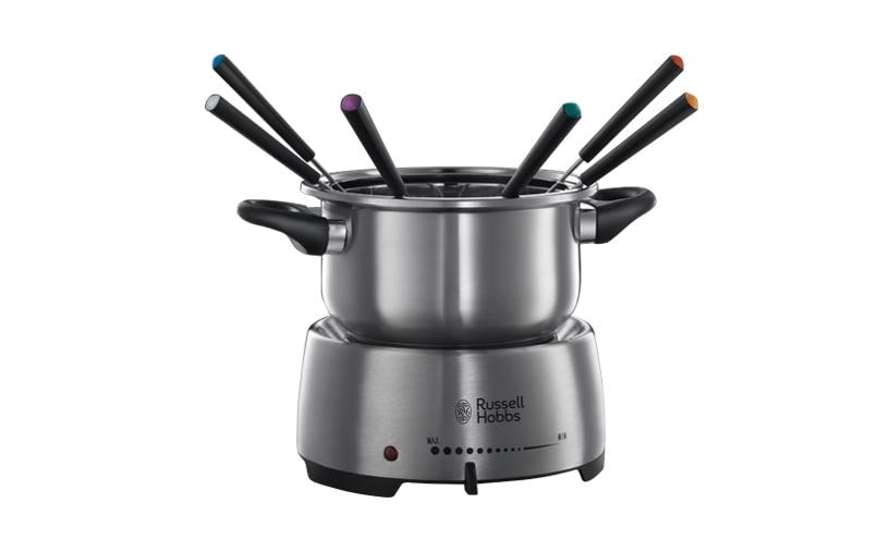 Russell Hobbs Fondue-Set Fiesta – Edelstahl – 2 l, 6 Personen, netzbetrieben – schwarz