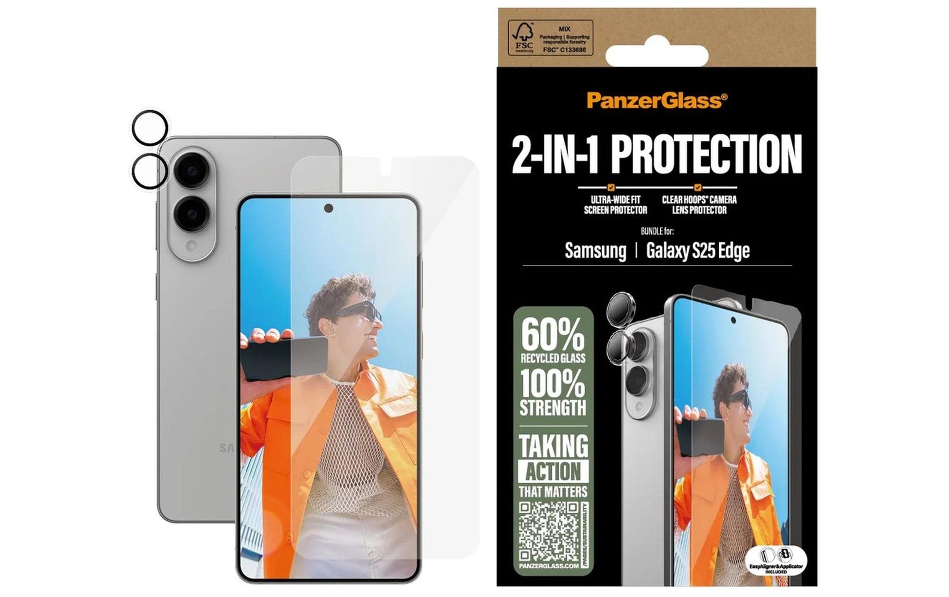 PanzerGlass Displayschutz (Panzerglas) – für S25 Edge