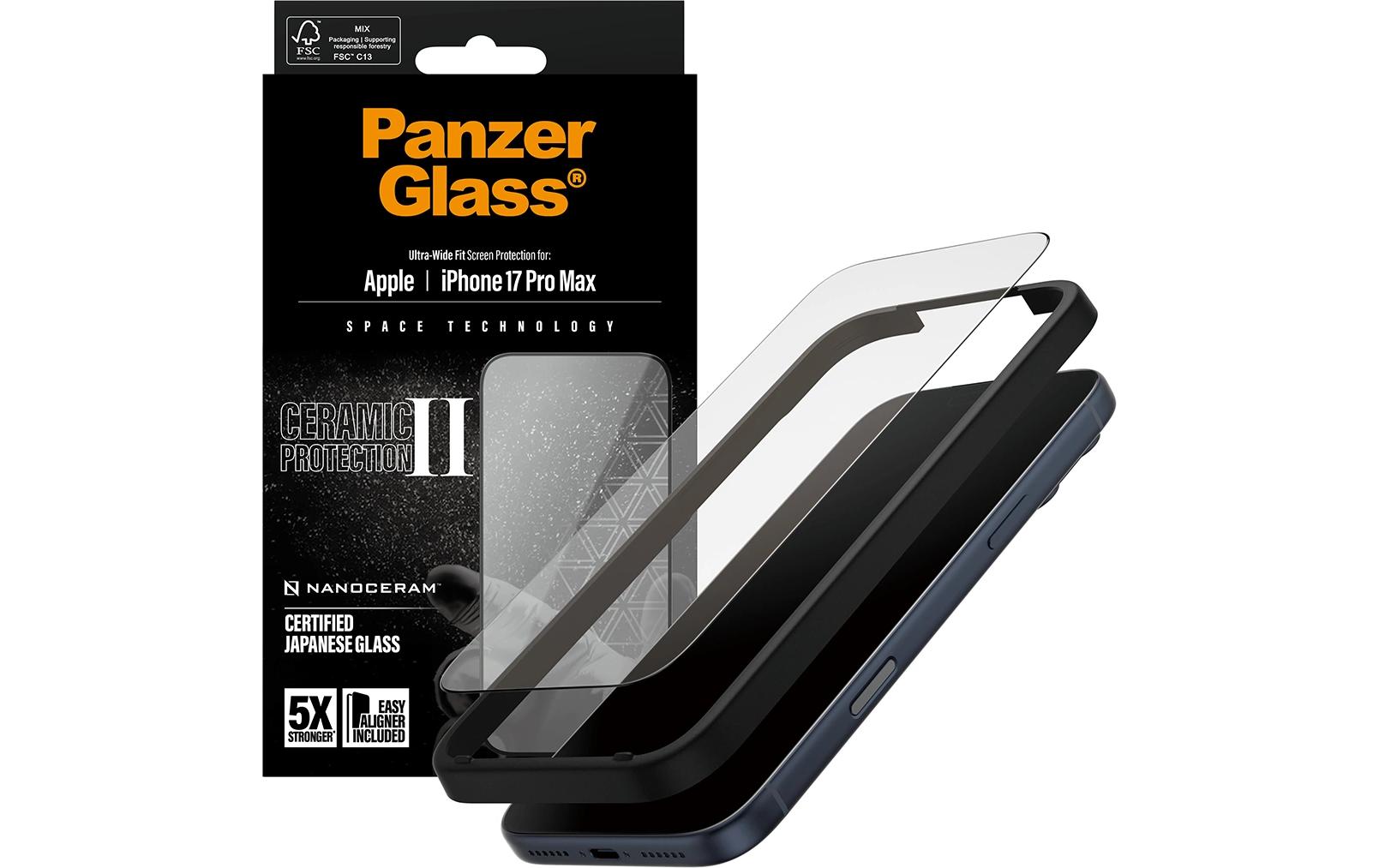 PanzerGlass Schutzfolie Ceramic II – für Apple iPhone 17 Pro Max – stossfest