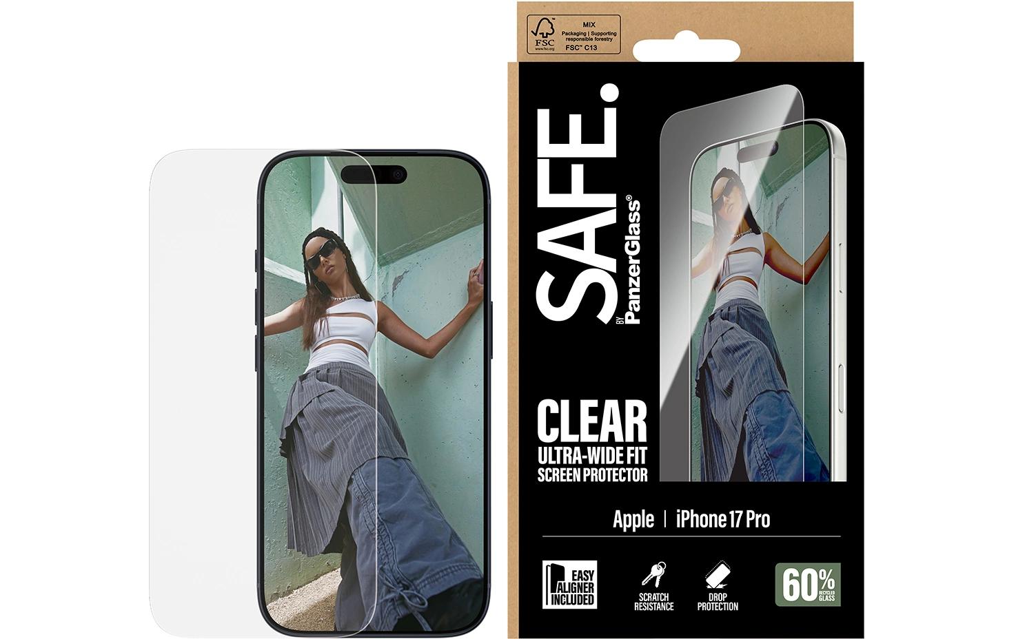 PanzerGlass Displayschutzglas – für Apple iPhone 17 Pro – Ultra-Wide Fit, kratzresistent, anti-Fingerprint