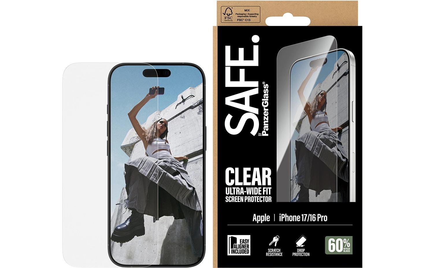 PanzerGlass Displayschutzglas – für Apple iPhone 17, kratzresistent, anti-fingerprint, Hartglas, transparent