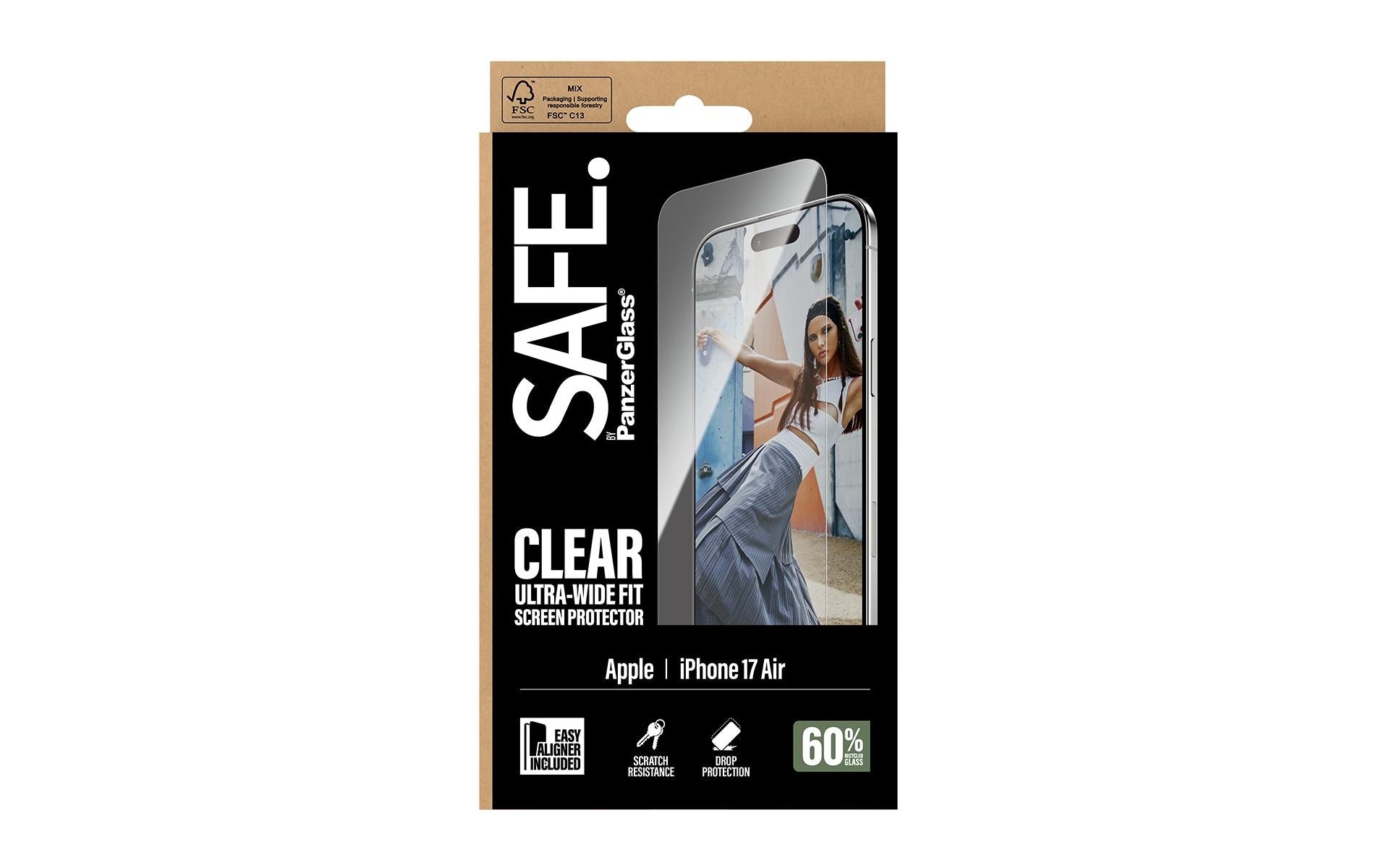 PanzerGlass Displayschutzglas – für Apple iPhone 17 Air – Ultra-Wide Fit, kratzresistent, stossfest, Hartglas