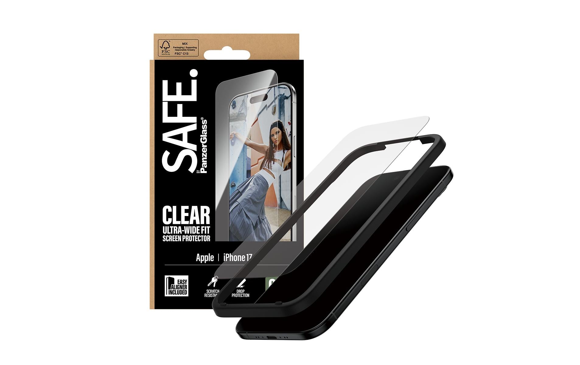 PanzerGlass Displayschutzglas – für Apple iPhone 17 Air – Ultra-Wide Fit, kratzresistent, stossfest, Hartglas