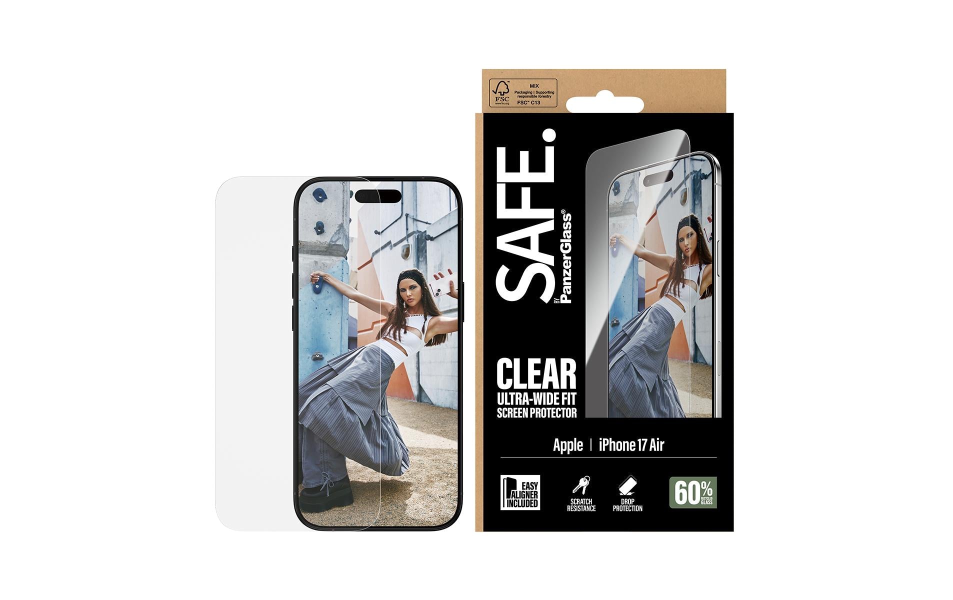 PanzerGlass Displayschutzglas – für Apple iPhone 17 Air – Ultra-Wide Fit, kratzresistent, stossfest, Hartglas