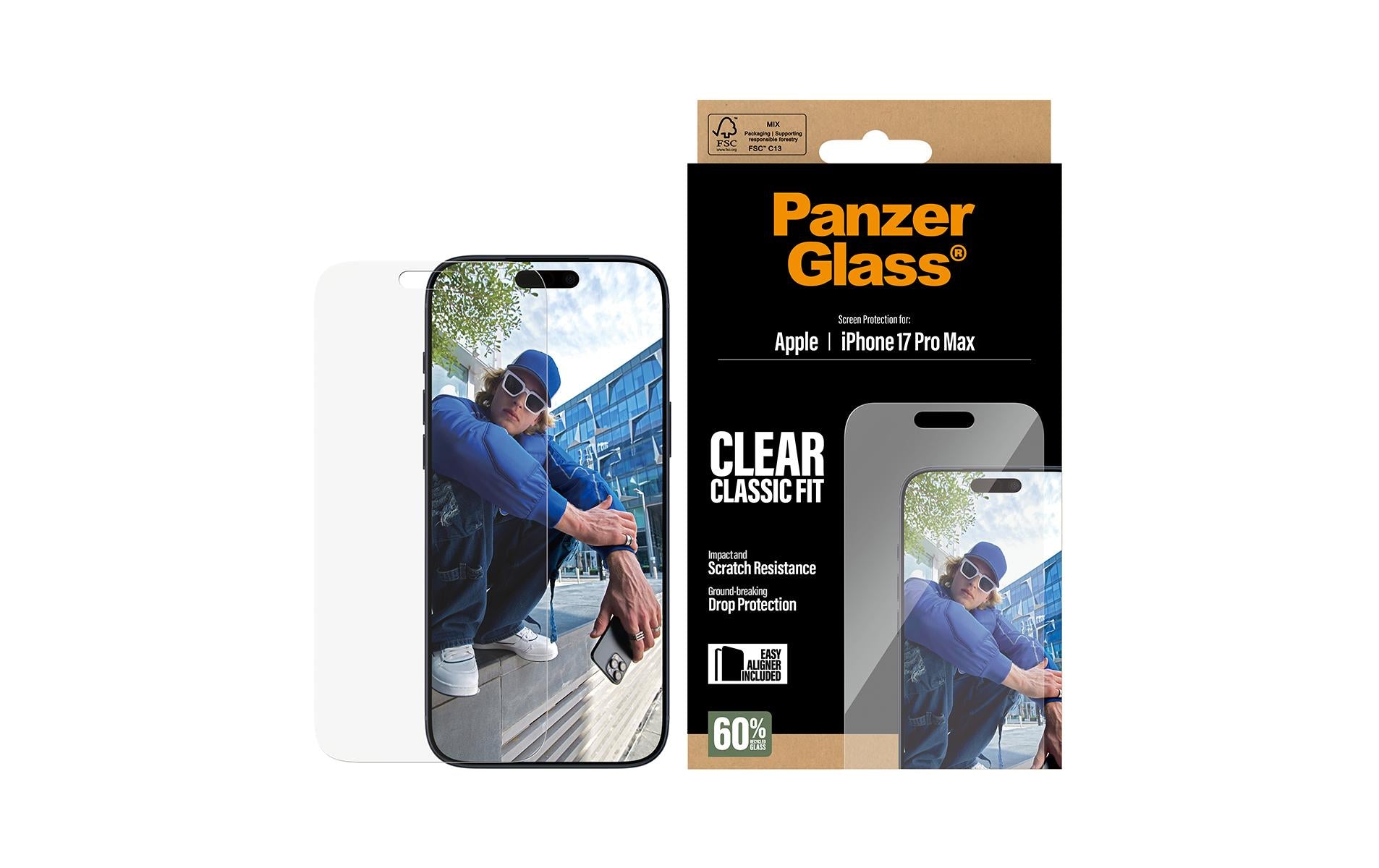 PanzerGlass Displayschutz – für Apple iPhone 17 Pro Max – kratzfest
