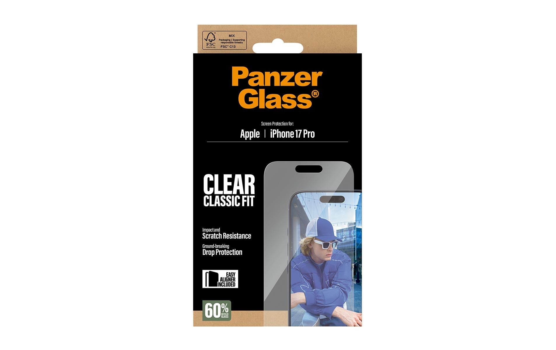PanzerGlass Displayschutz – für Apple iPhone 17 Pro – stossfest
