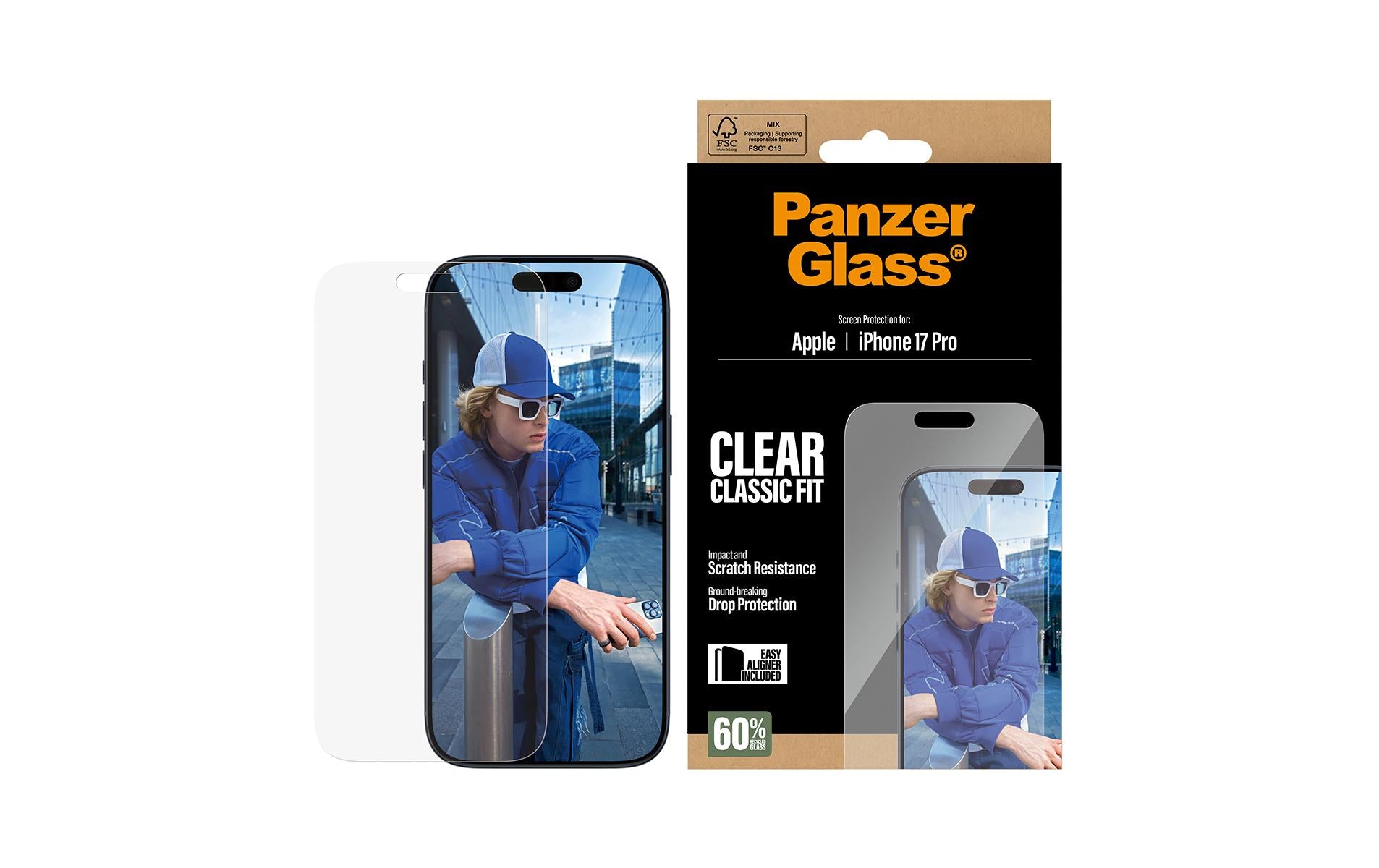 PanzerGlass Displayschutz – für Apple iPhone 17 Pro – stossfest