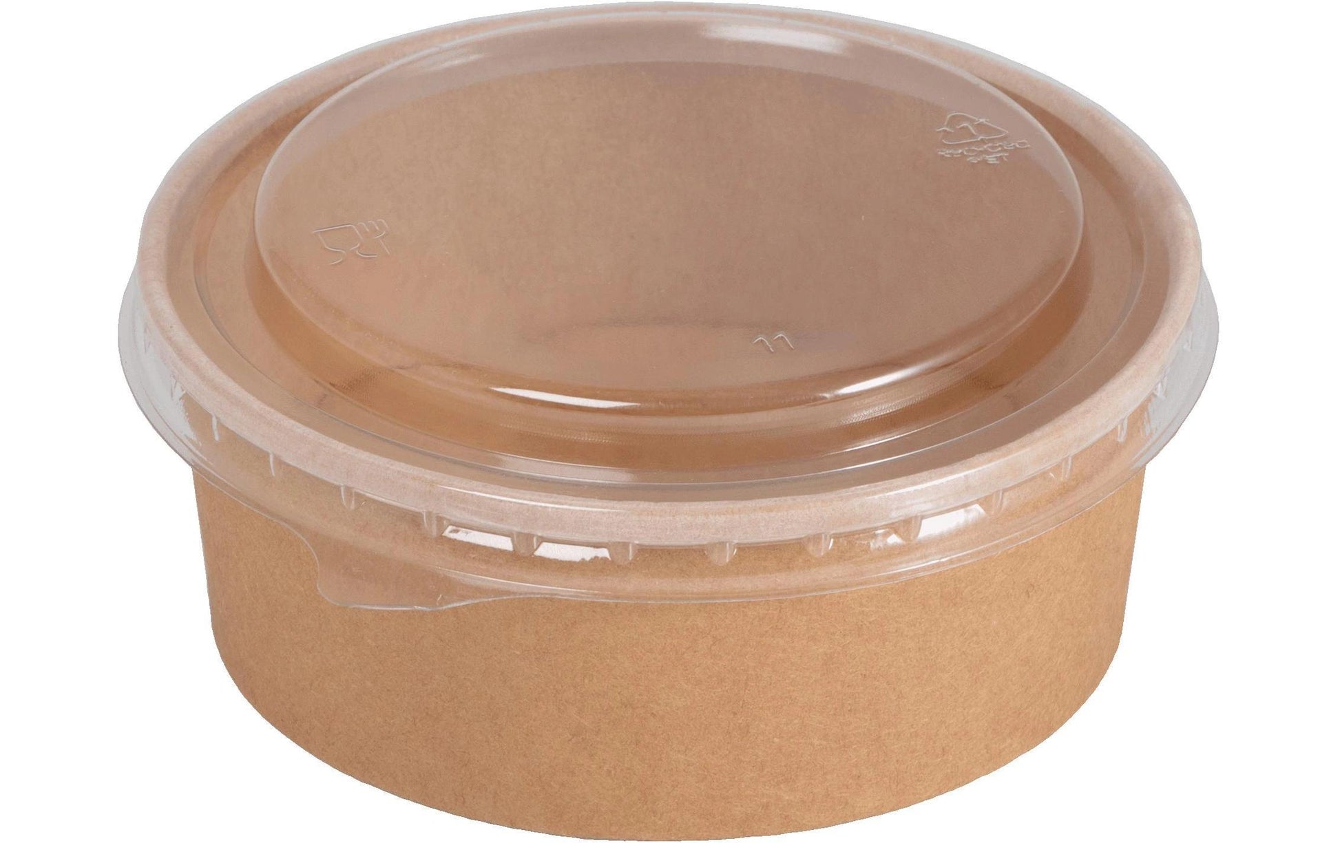 Elco Salatschale Karton – mit Deckel, 480 ml, Braun, 50 Stück