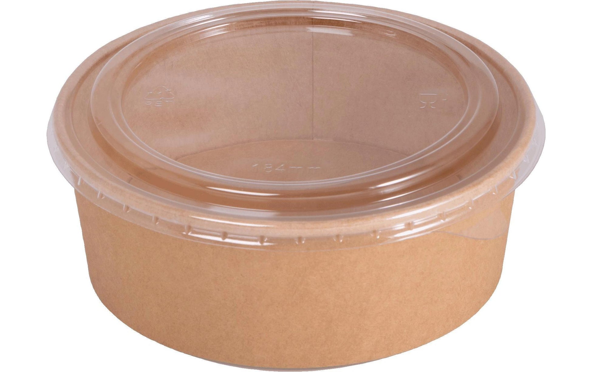 Elco Salatschale Karton mit Deckel – 1200 ml, Braun, 50 Stück