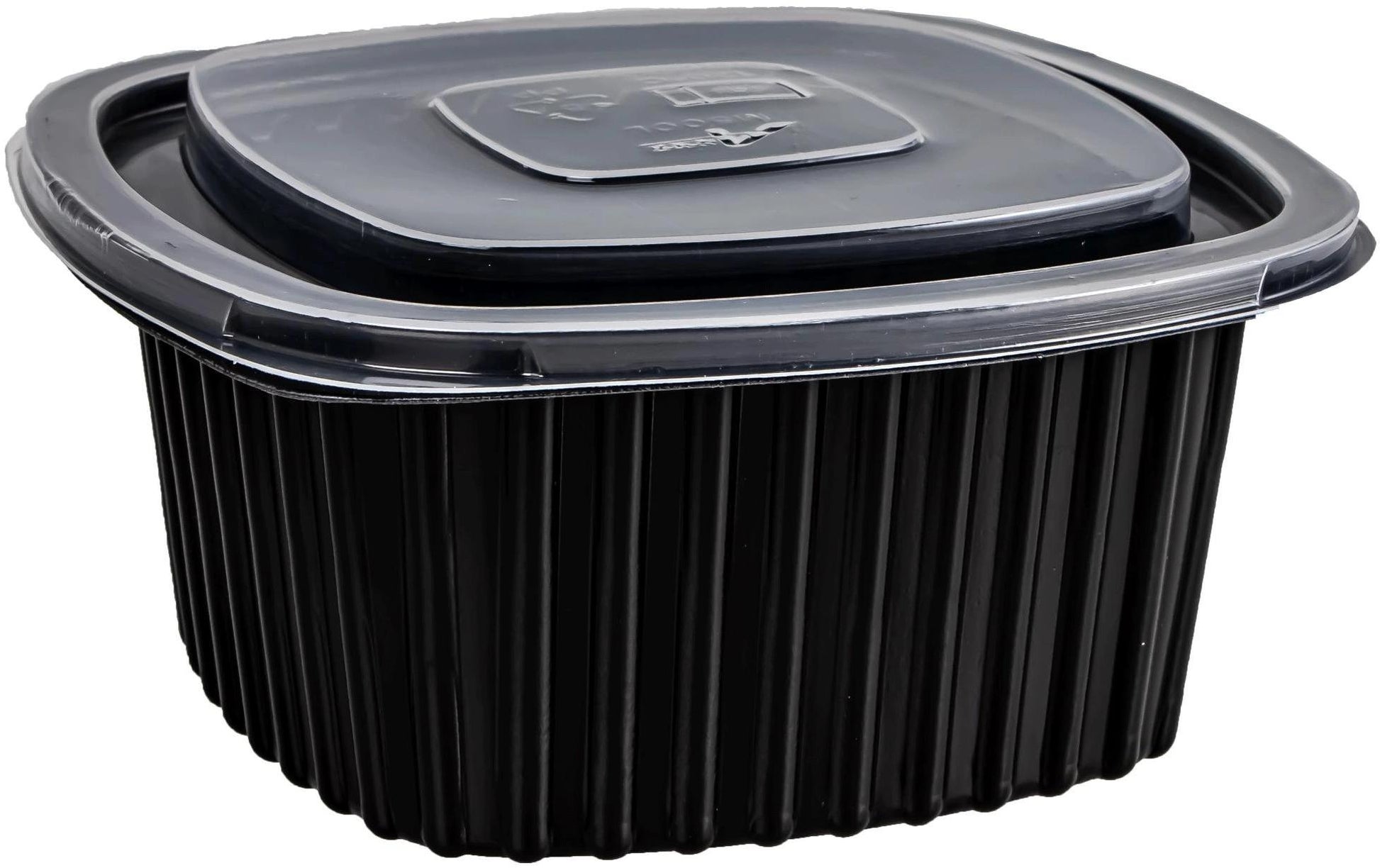 Elco Menuschale PP, mit Deckel – 500 ml, schwarz, 50 Stück