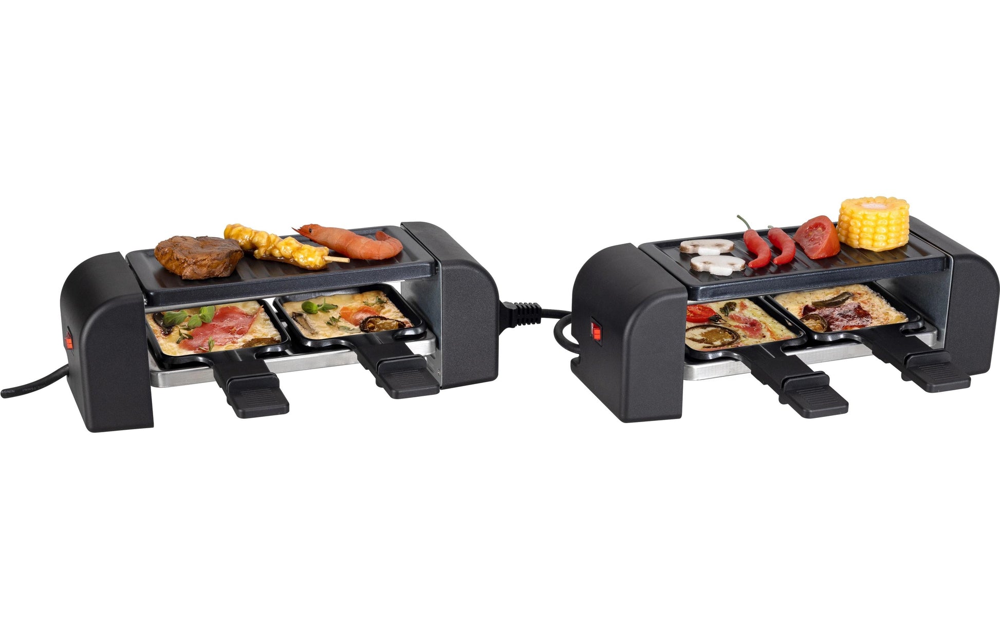 Nouvel Raclette-Grill Connect – 4 Personen, Aluminium-Grillplatte, 900 W – Schwarz