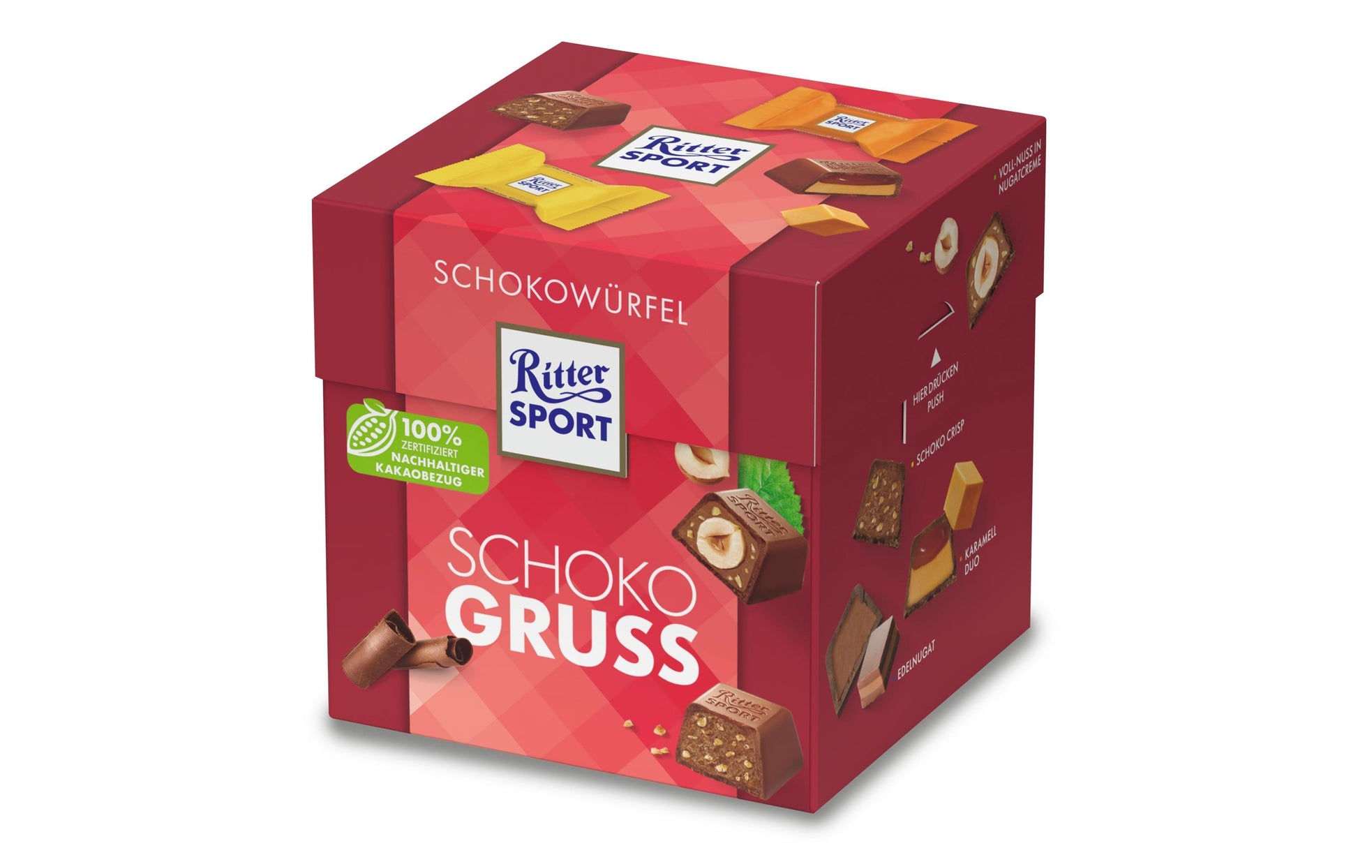 Ritter Sport Schokowürfel Schokogruss Schokolade, Karamell & Haselnuss – 176 g