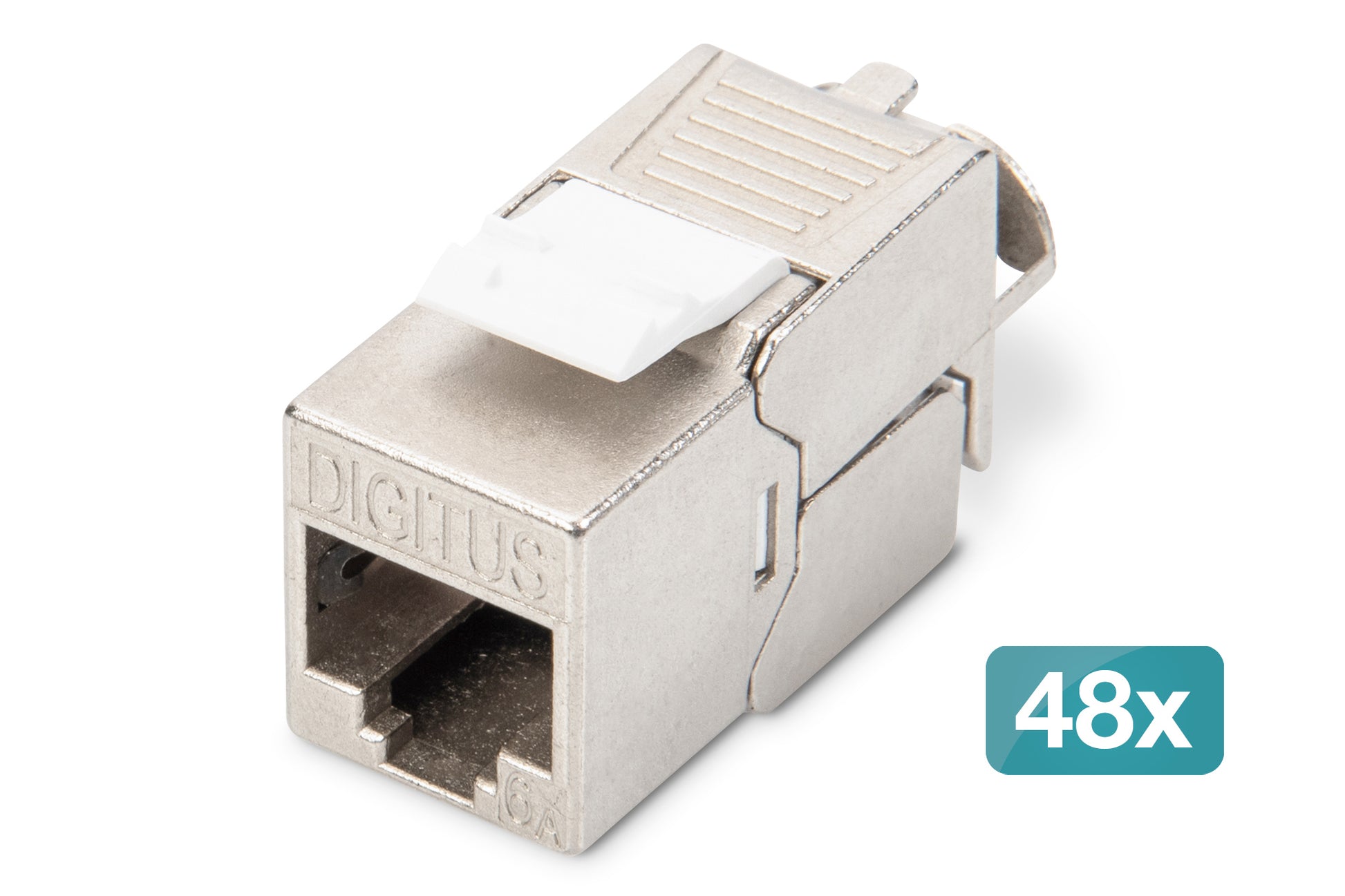 Digitus Cat6A Keystone-Modul – geschirmt, RJ-45 (LSA), 10GBase-T, 48er Pack, Silber