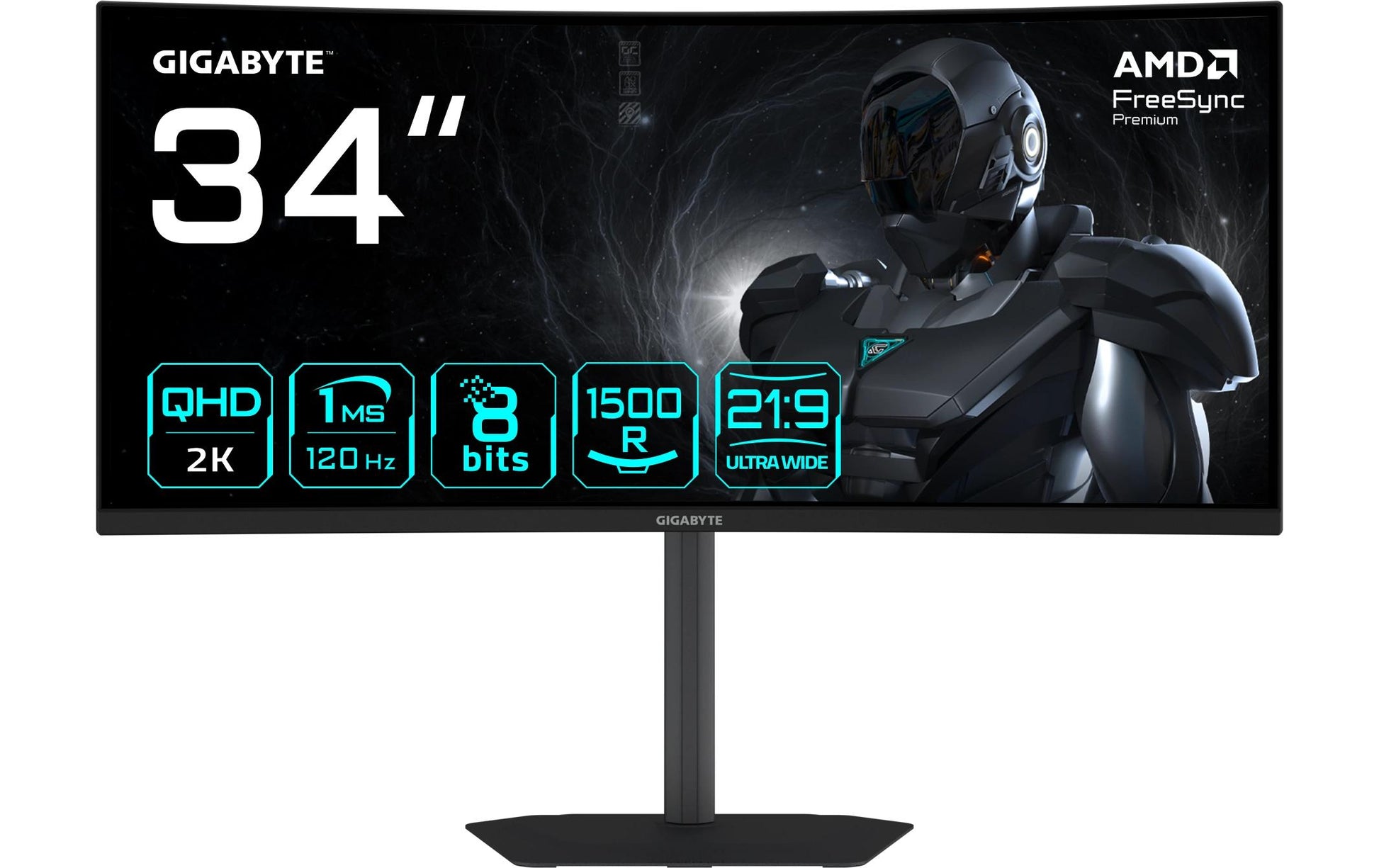 GIGABYTE GS34WQCA – Monitor, 34", 3440 × 1440, VA, 120 Hz, 300 cd/m²