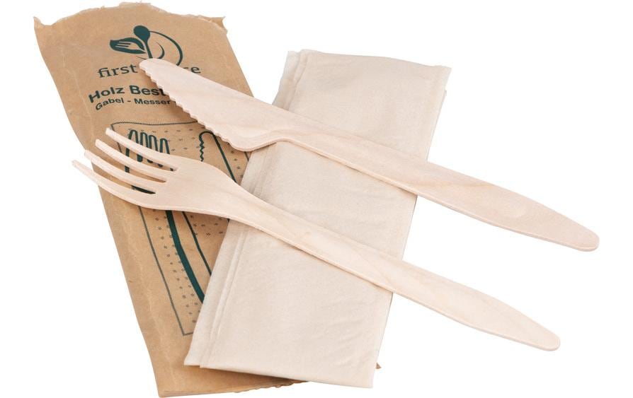 Elco Besteck-Set 3-teilig, Holz – 50 Stk.