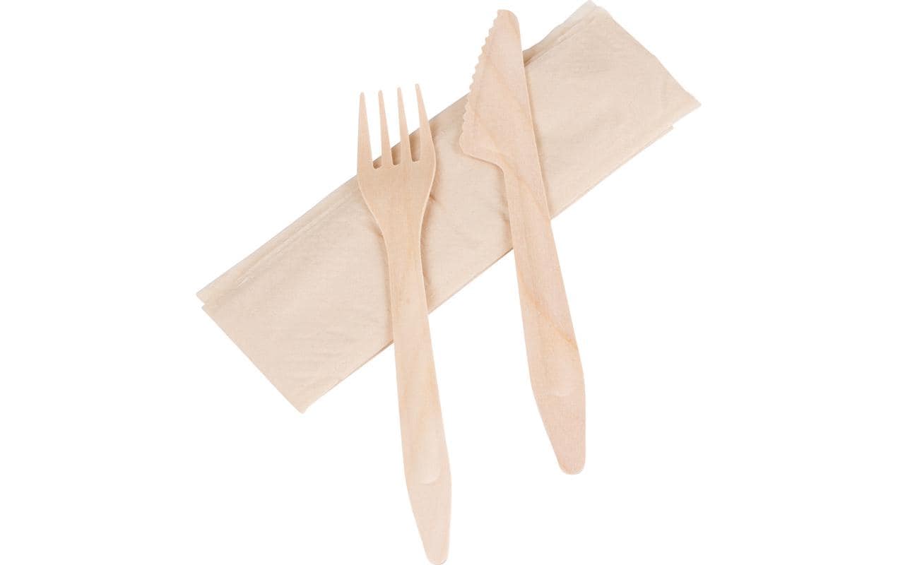 Elco Besteck-Set 3-teilig, Holz – 50 Stk.