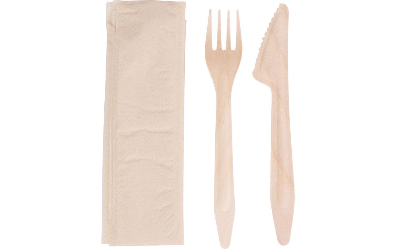 Elco Besteck-Set 3-teilig, Holz – 50 Stk.