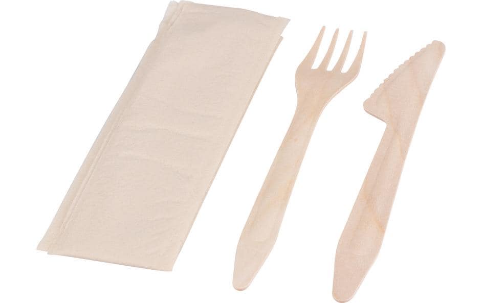 Elco Besteck-Set 3-teilig, Holz – 50 Stk.