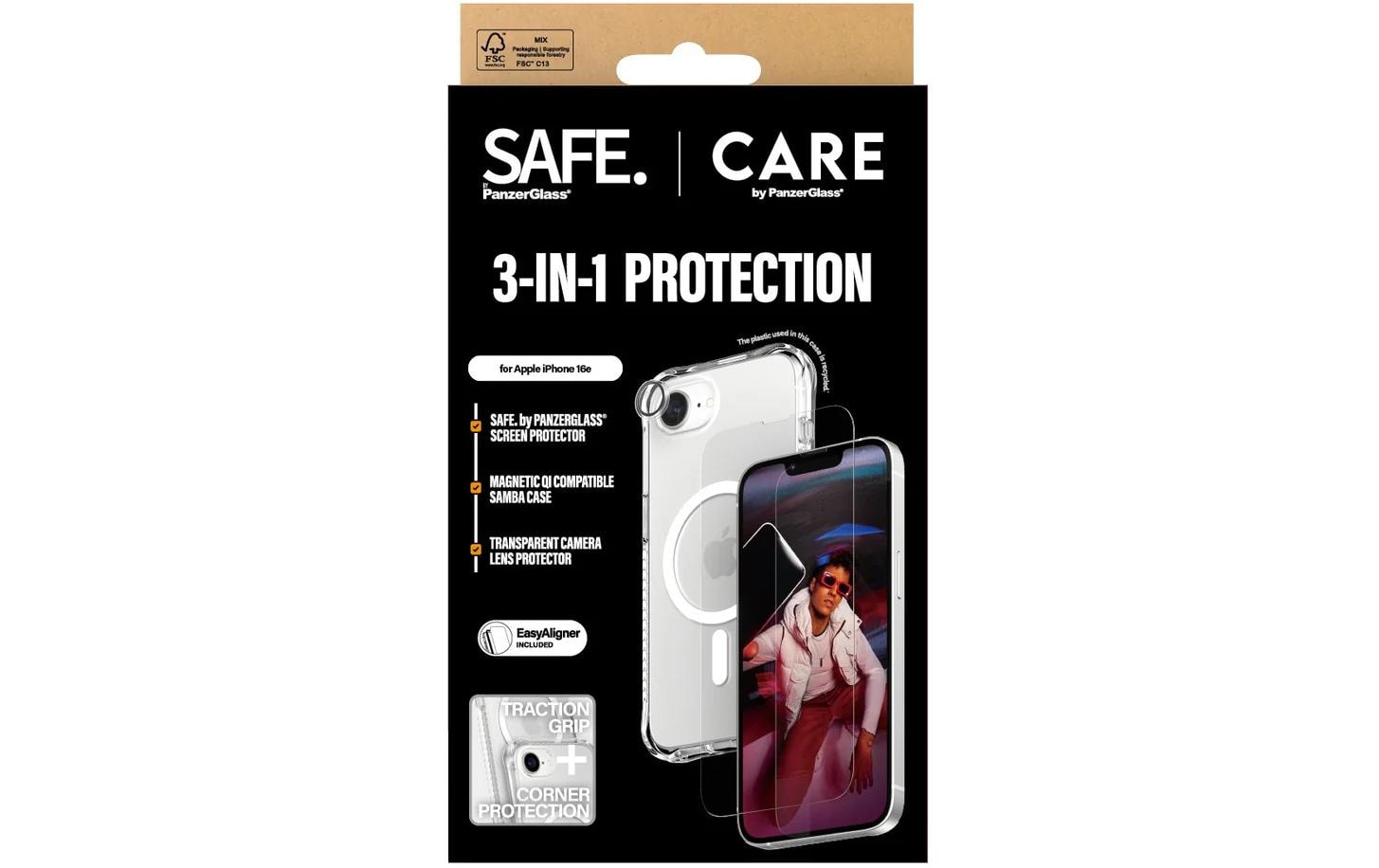 PanzerGlass Backcover Fashion – für Apple iPhone 16e – transparent – TPU