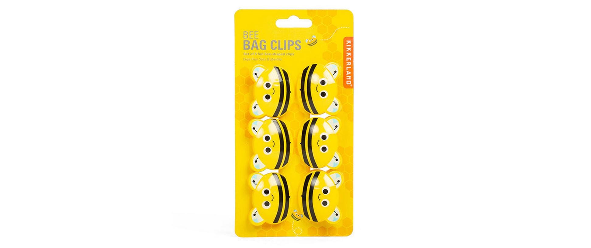 Kikkerland Verschlussclips Biene 6er Set, 4,5 × 4 × 3 cm, Polystyrol (PS), Schwarz