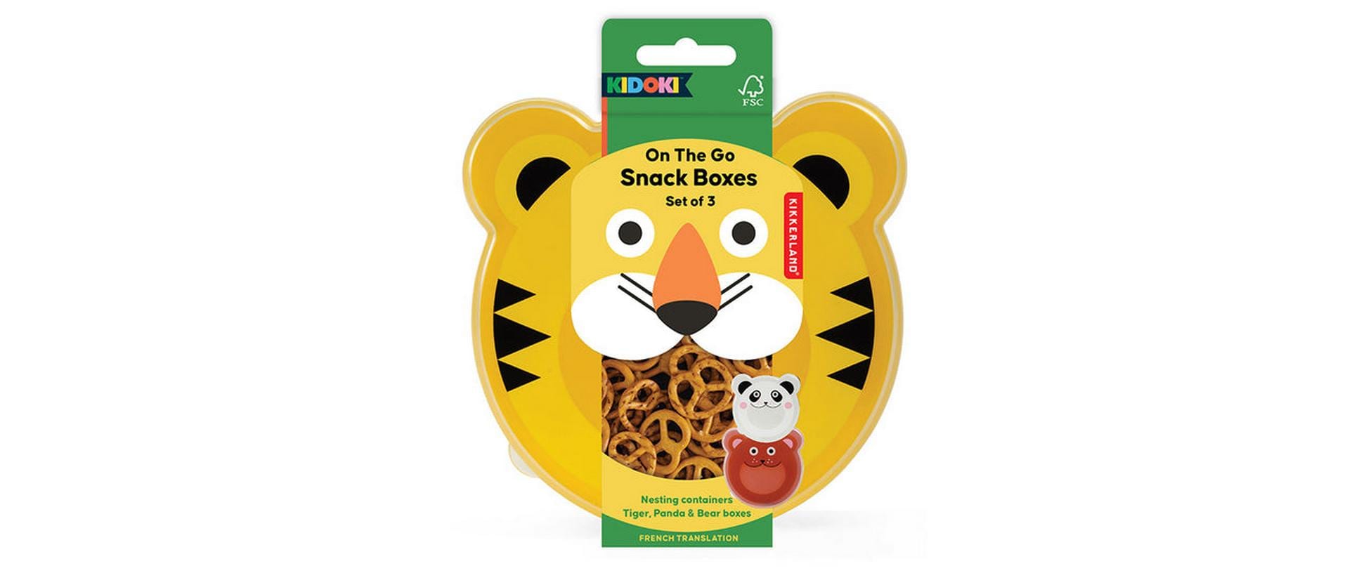 Kikkerland Lunchbox 13 × 13 × 6 cm, Polypropylen (PP), mehrfarbig, 3er-Set