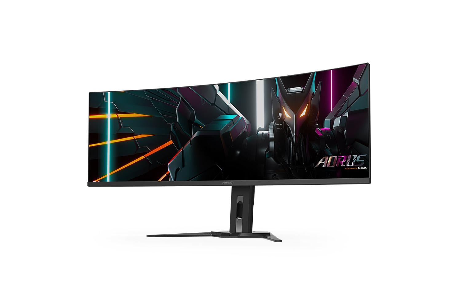 GIGABYTE AORUS CO49DQ – Monitor, 49" 5120 × 1440 (DQHD), OLED, 144 Hz, 250 cd/m², KVM, VESA 100 × 100, Schwarz