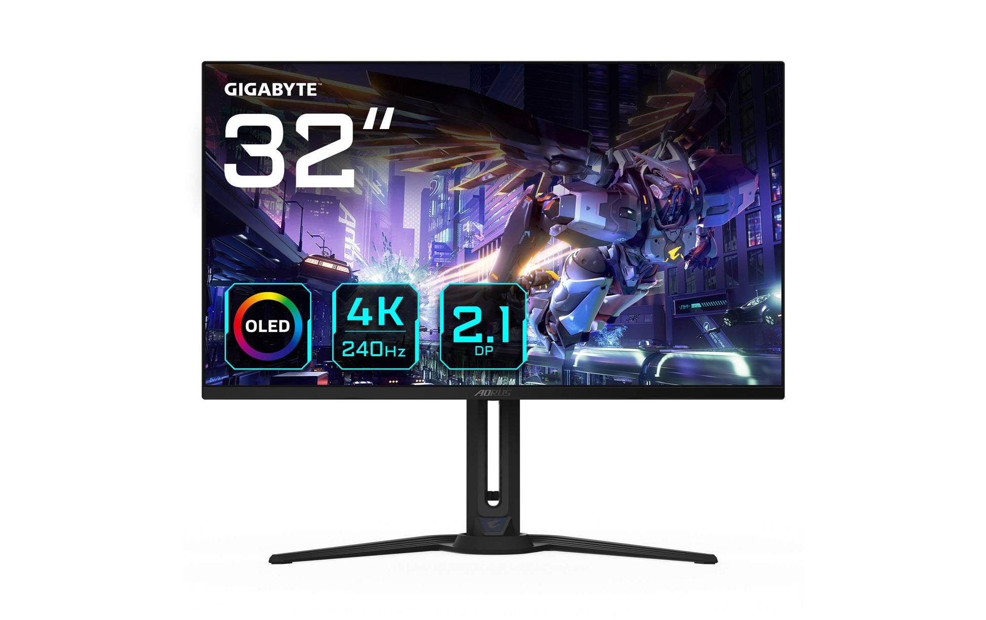 GIGABYTE AORUS FO32U2P – Monitor, 31,5", 250 cd/m², USB-C, Integrierte Lautsprecher, VESA 100 × 100, Schwarz