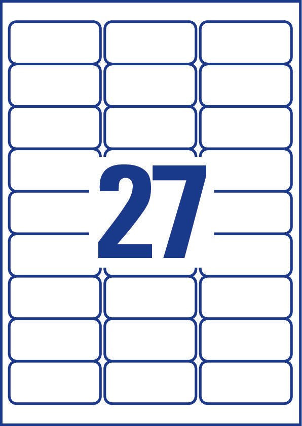 Avery L7874-20 – Etiketten A4 64 × 30 mm – Papier, weiss – permanent haftend – Laser/Inkjet – 20 Blätter