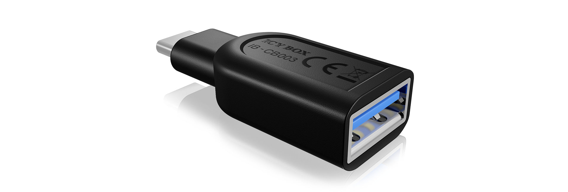 ICY BOX IB-CB003 USB-C zu USB-A Adapter – USB 3.2 Gen 1 (5 Gbit/s), Plug & Play, für Windows & Mac, Schwarz