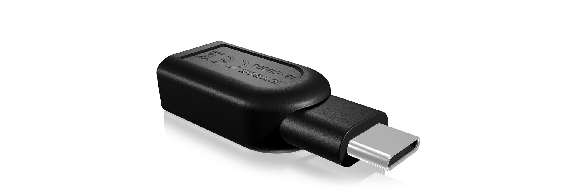 ICY BOX IB-CB003 USB-C zu USB-A Adapter – USB 3.2 Gen 1 (5 Gbit/s), Plug & Play, für Windows & Mac, Schwarz